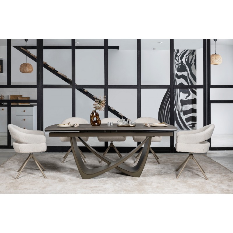 Керамічний стіл Беатріче TML-994 неро зебрано + коричневий 
Vetro