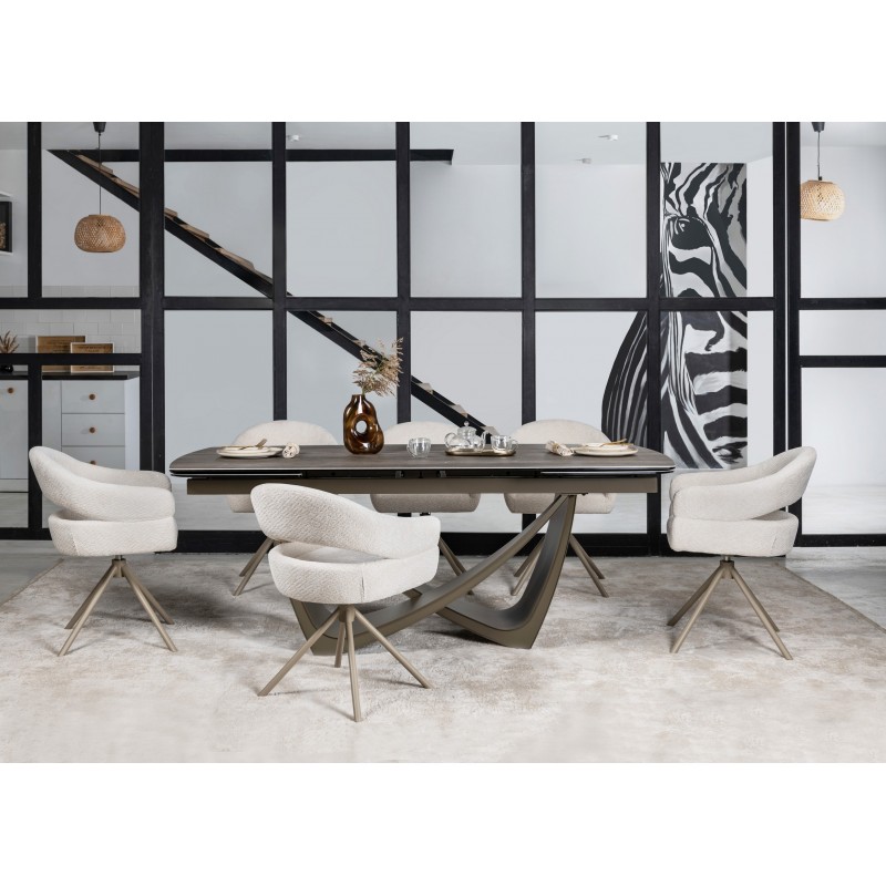 Керамічний стіл Беатріче TML-994 неро зебрано + коричневий 
Vetro