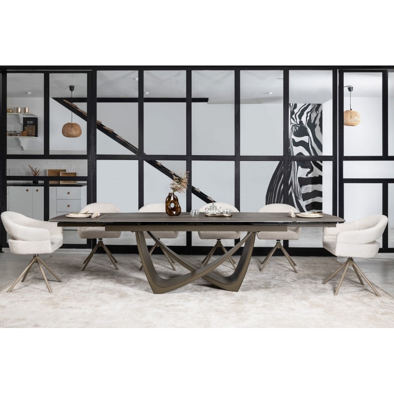 Керамічний стіл Беатріче TML-994 неро зебрано + коричневий 
Vetro