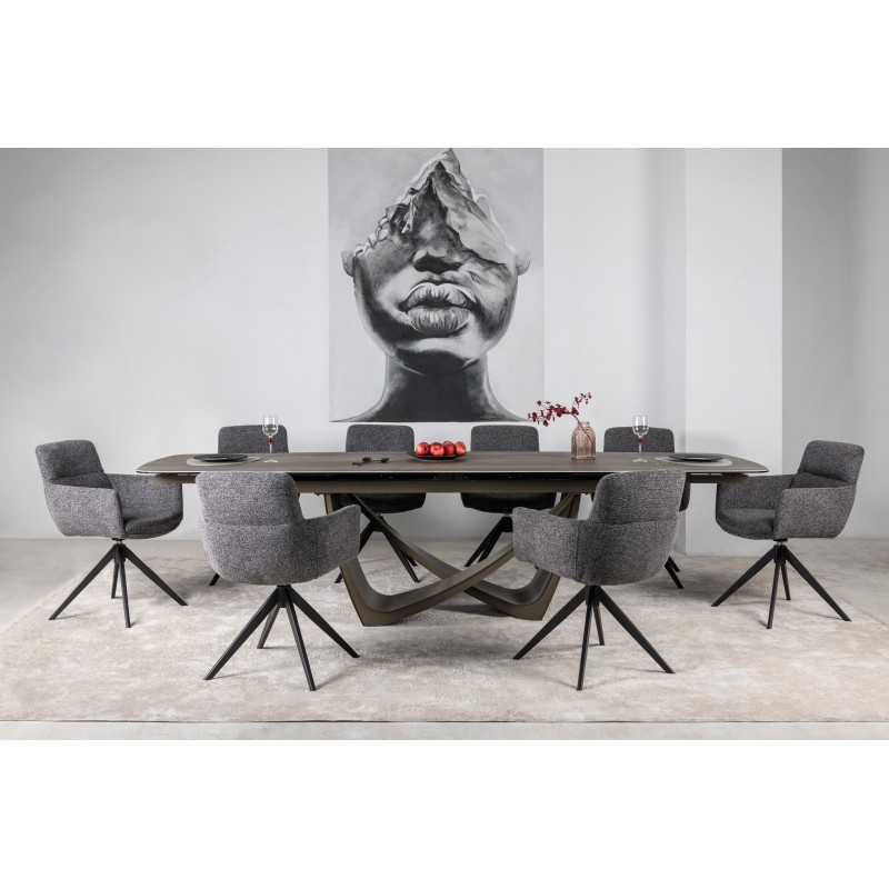 Керамічний стіл Беатріче TML-994 неро зебрано + коричневий 
Vetro