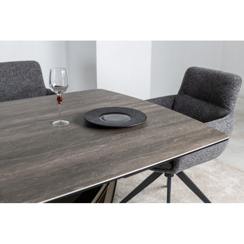 Керамічний стіл Беатріче TML-994 неро зебрано + коричневий 
Vetro