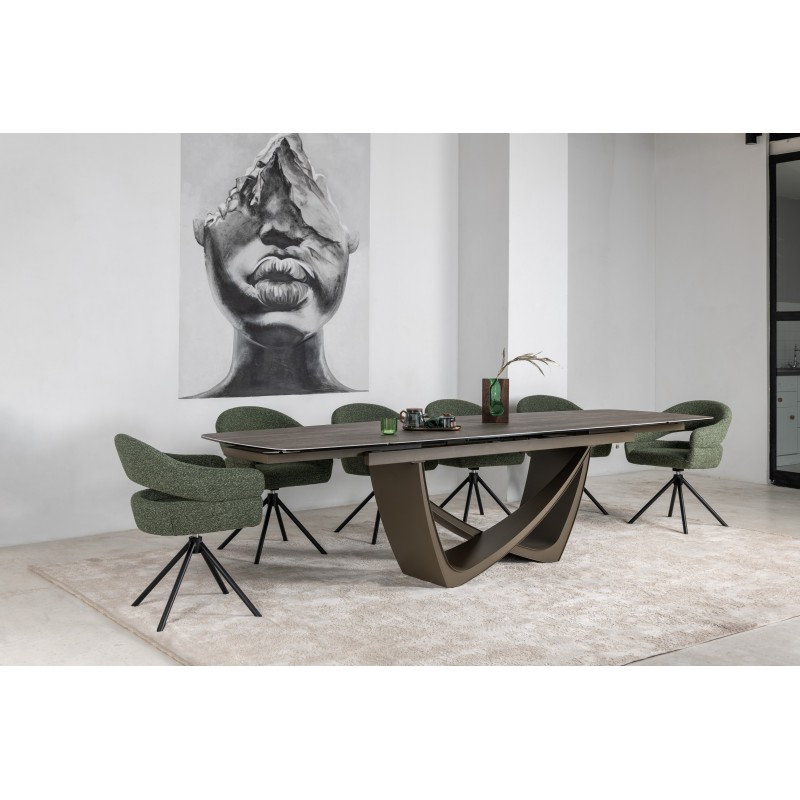 Керамічний стіл Беатріче TML-994 неро зебрано + коричневий 
Vetro