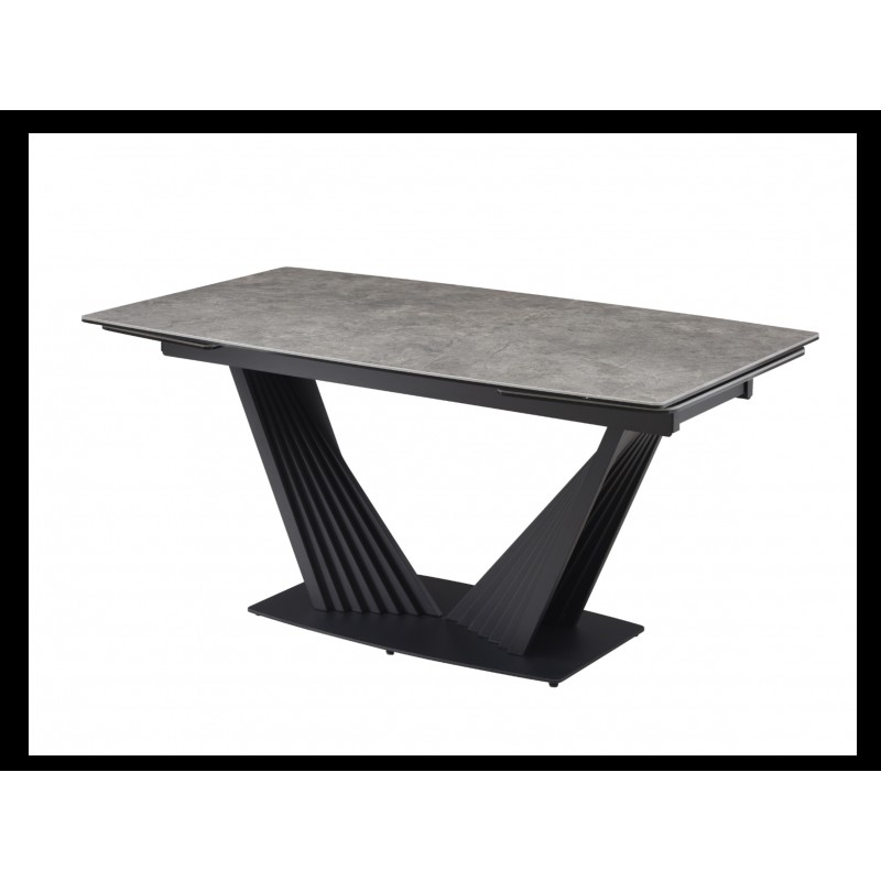 Керамічний стіл Феліче TML-1000 грей шторм + чорний Vetro Mebel