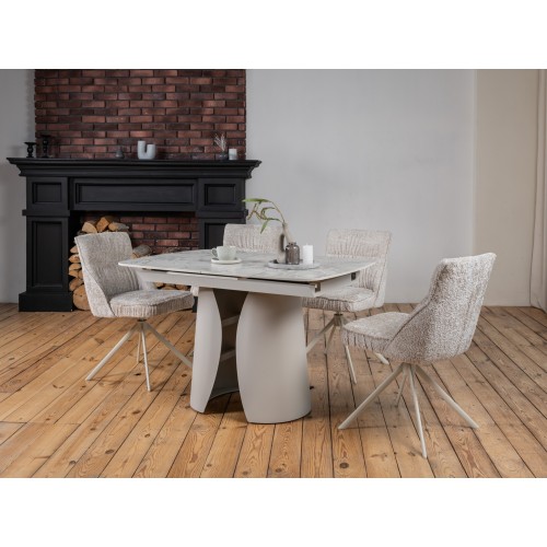 Керамічний стіл Лунаріо TML-1322 клауді грей + айворі 
Vetro Mebel