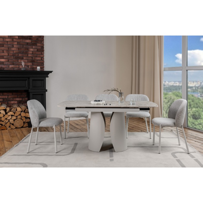 Керамічний стіл Лунаріо TML-1322 клауді грей + айворі 
Vetro Mebel