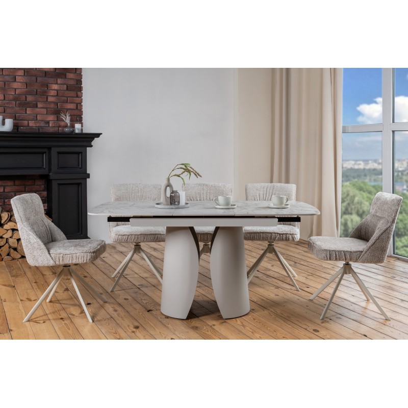 Керамічний стіл Лунаріо TML-1322 клауді грей + айворі 
Vetro Mebel