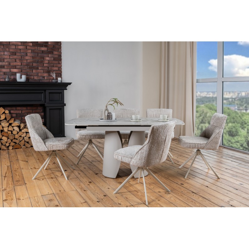 Керамічний стіл Лунаріо TML-1322 клауді грей + айворі 
Vetro Mebel