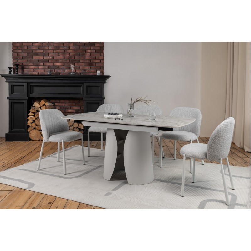 Керамічний стіл Лунаріо TML-1322 клауді грей + айворі 
Vetro Mebel