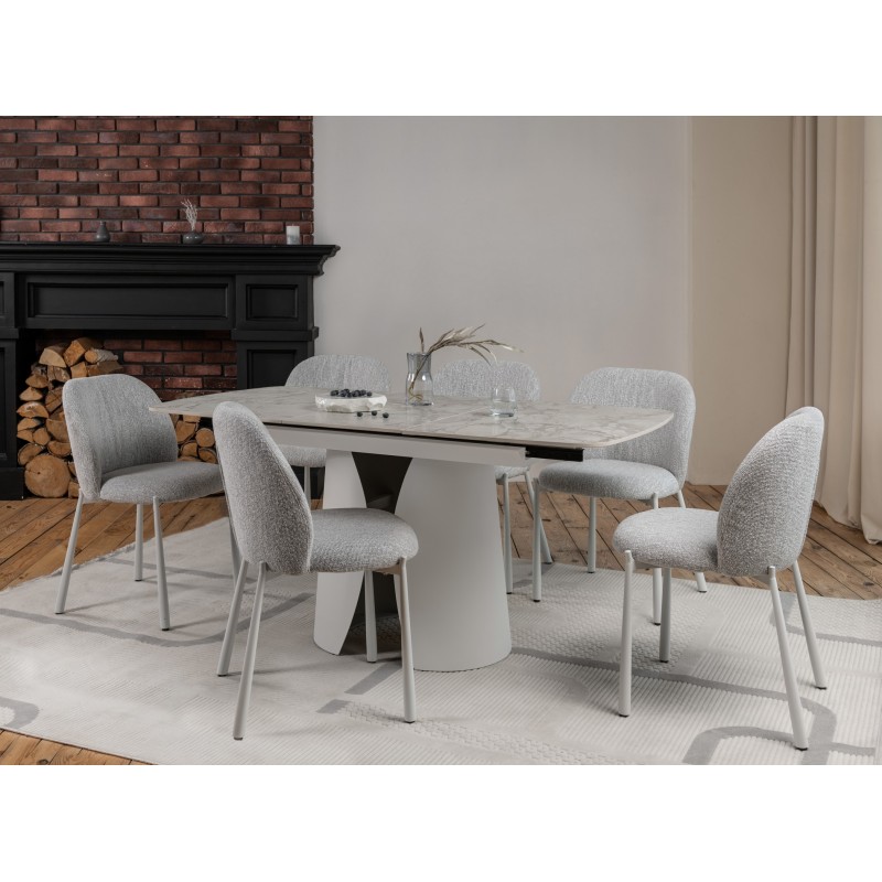 Керамічний стіл Лунаріо TML-1322 клауді грей + айворі 
Vetro Mebel