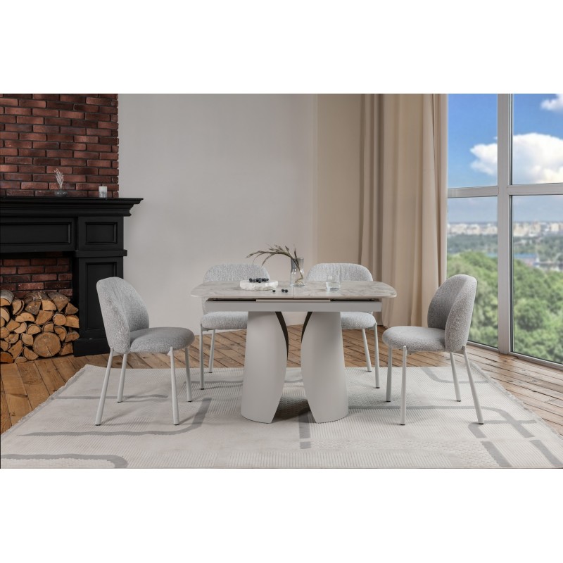 Керамічний стіл Лунаріо TML-1322 клауді грей + айворі 
Vetro Mebel