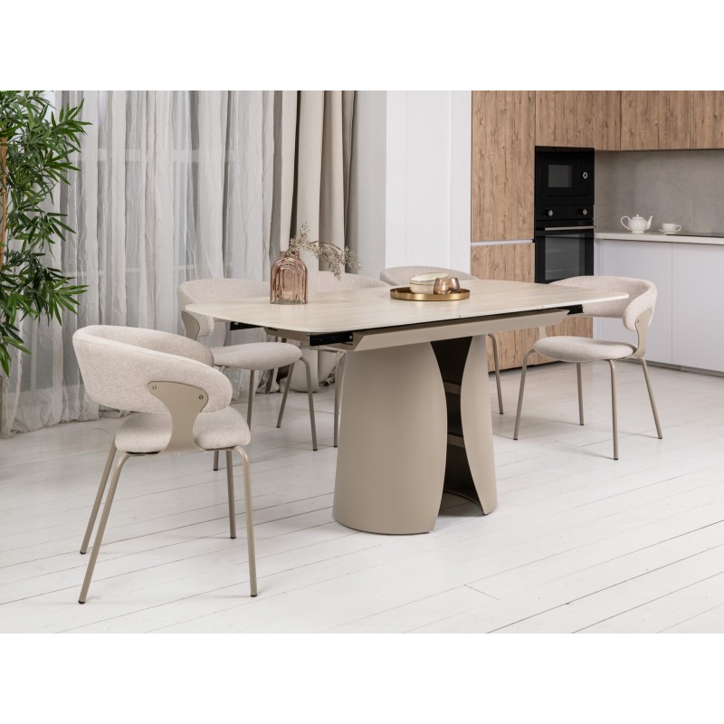 Керамічний стіл Лунаріо TML-1322 крема марфіль +  капучино 
Vetro Mebel