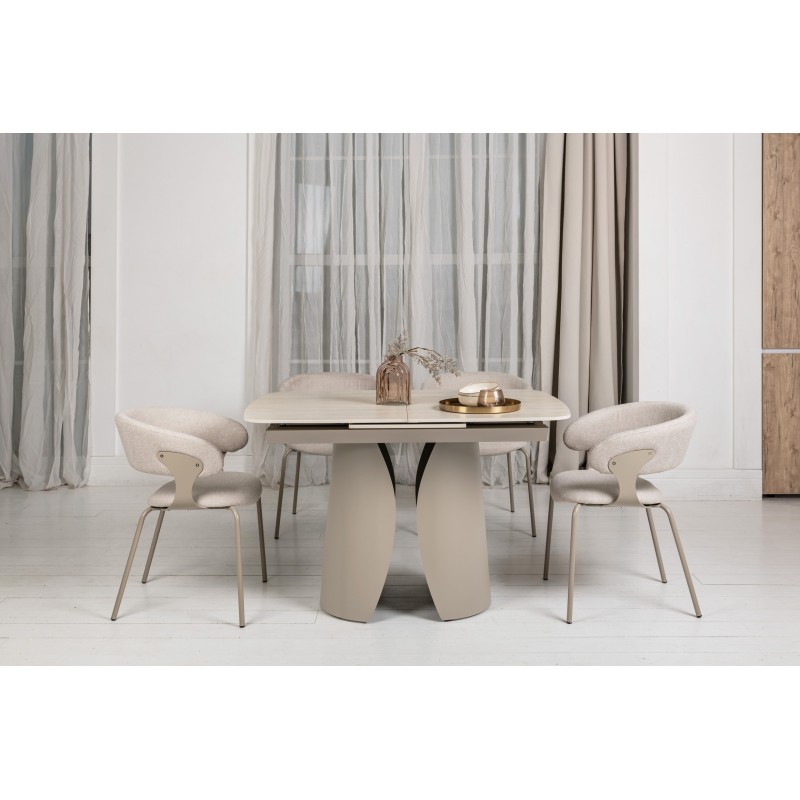 Керамічний стіл Лунаріо TML-1322 крема марфіль +  капучино 
Vetro Mebel