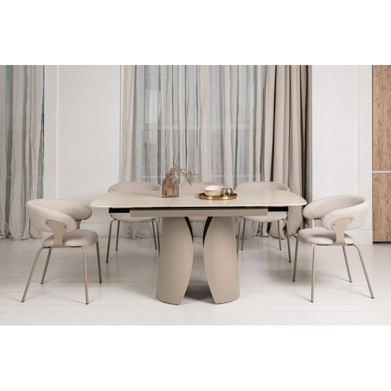 Керамічний стіл Лунаріо TML-1322 крема марфіль +  капучино 
Vetro Mebel