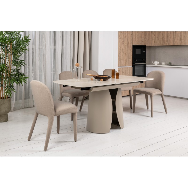 Керамічний стіл Лунаріо TML-1322 крема марфіль +  капучино 
Vetro Mebel