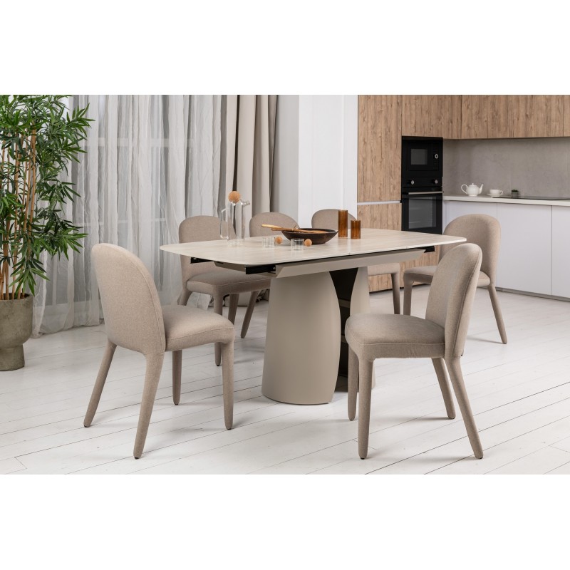 Керамічний стіл Лунаріо TML-1322 крема марфіль +  капучино 
Vetro Mebel