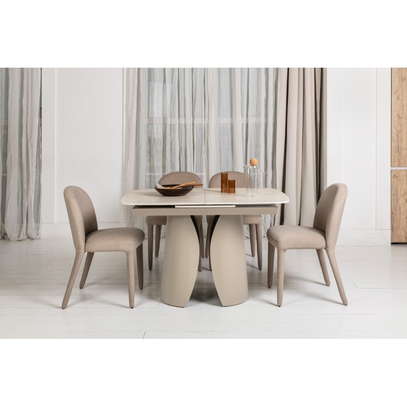 Керамічний стіл Лунаріо TML-1322 крема марфіль +  капучино 
Vetro Mebel