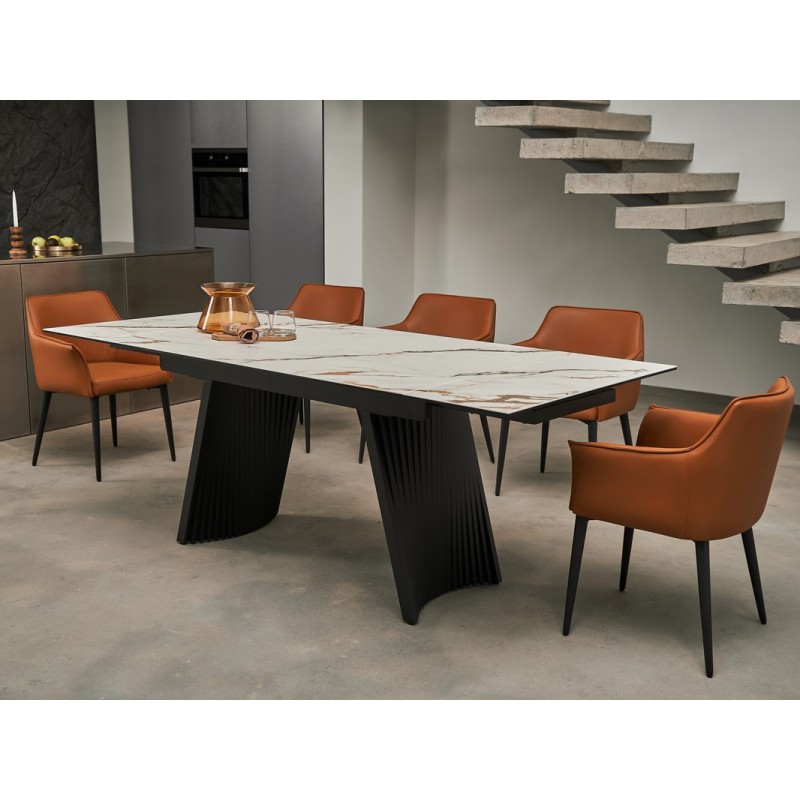 Керамічний стіл Олімпія ТМL-985 каса голд + чорний 
Vetro Mebel