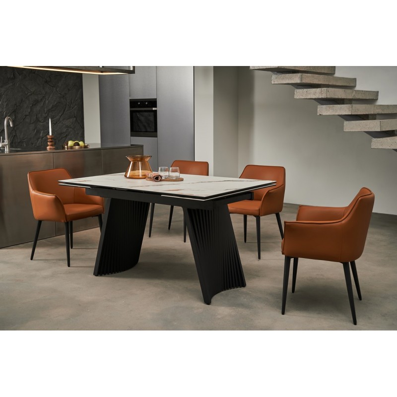 Керамічний стіл Олімпія ТМL-985 каса голд + чорний 
Vetro Mebel