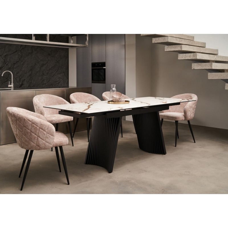 Керамічний стіл Олімпія ТМL-985 каса голд + чорний 
Vetro Mebel