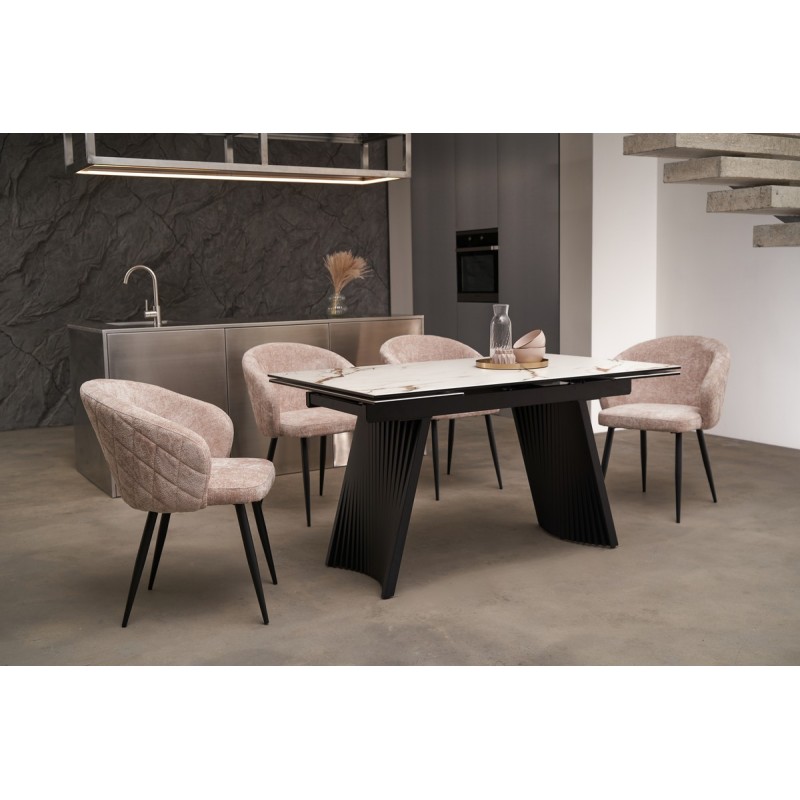 Керамічний стіл Олімпія ТМL-985 каса голд + чорний 
Vetro Mebel