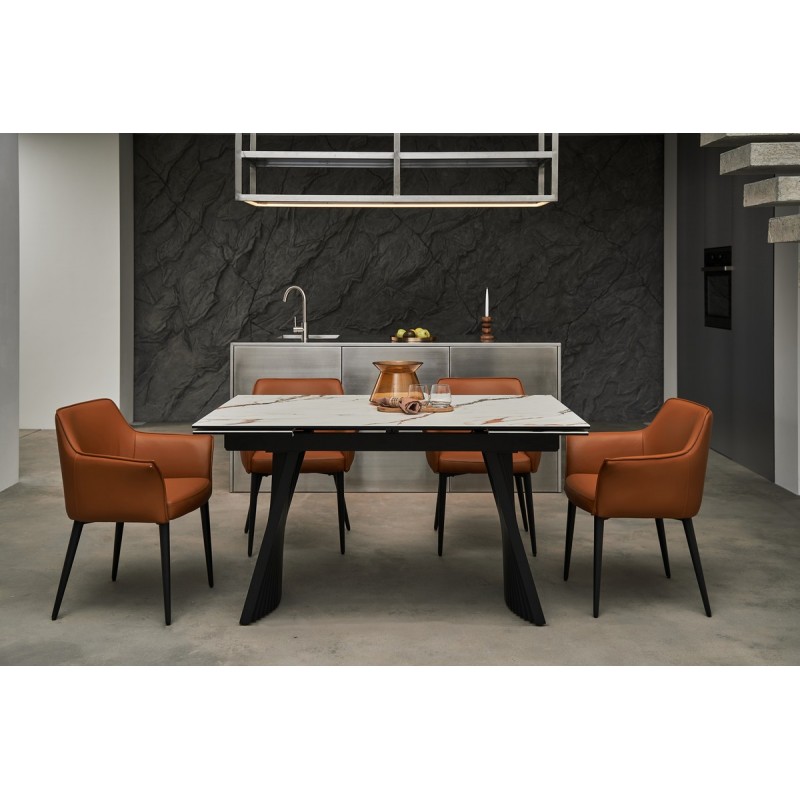 Керамічний стіл Олімпія ТМL-985 каса голд + чорний 
Vetro Mebel