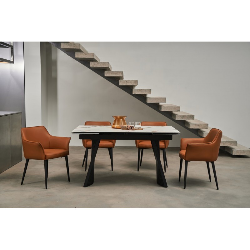 Керамічний стіл Олімпія ТМL-985 каса голд + чорний 
Vetro Mebel