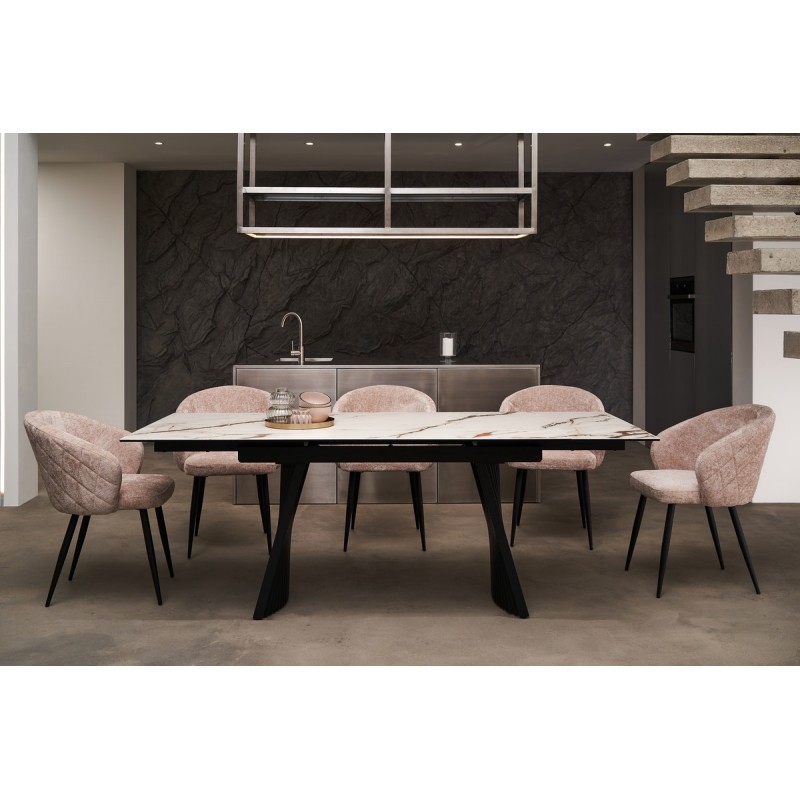 Керамічний стіл Олімпія ТМL-985 каса голд + чорний 
Vetro Mebel