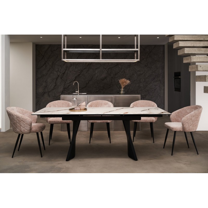 Керамічний стіл Олімпія ТМL-985 каса голд + чорний 
Vetro Mebel