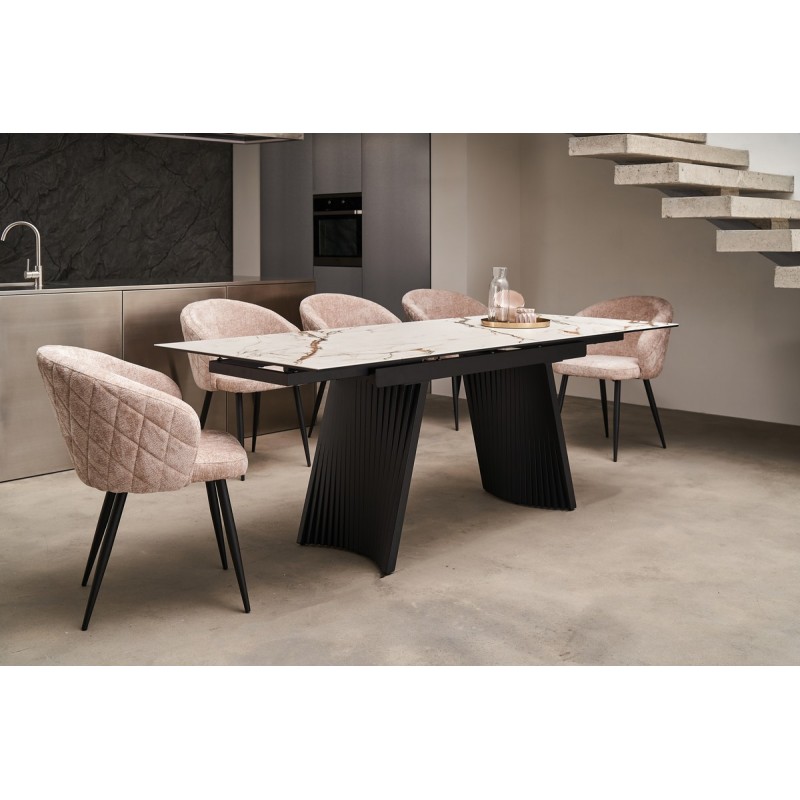 Керамічний стіл Олімпія ТМL-985 каса голд + чорний 
Vetro Mebel