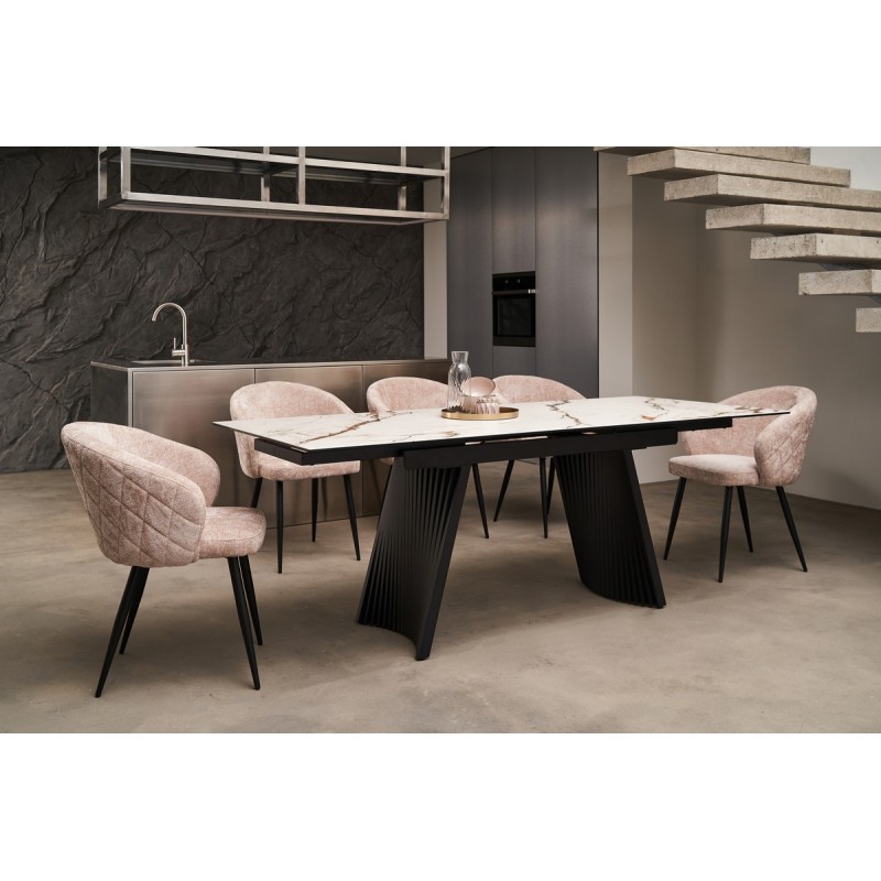 Керамічний стіл Олімпія ТМL-985 каса голд + чорний 
Vetro Mebel