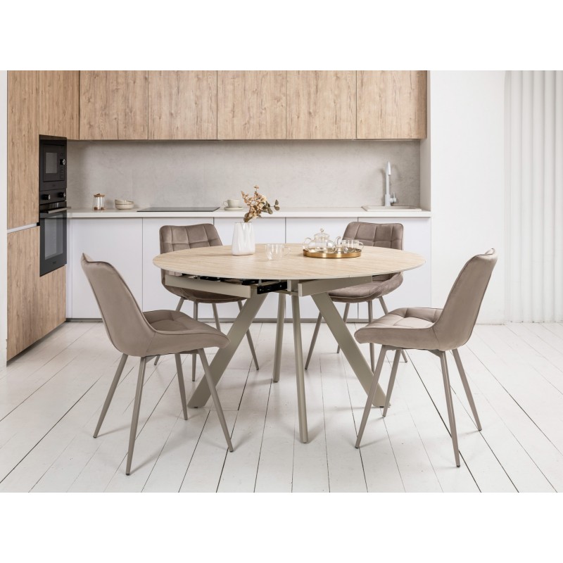 Керамічний стіл Сієна TML-1240 римський траветрін + капучино 
Vetro Mebel