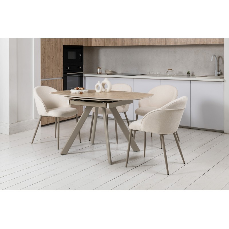 Керамічний стіл Сієна TML-1240 римський траветрін + капучино 
Vetro Mebel