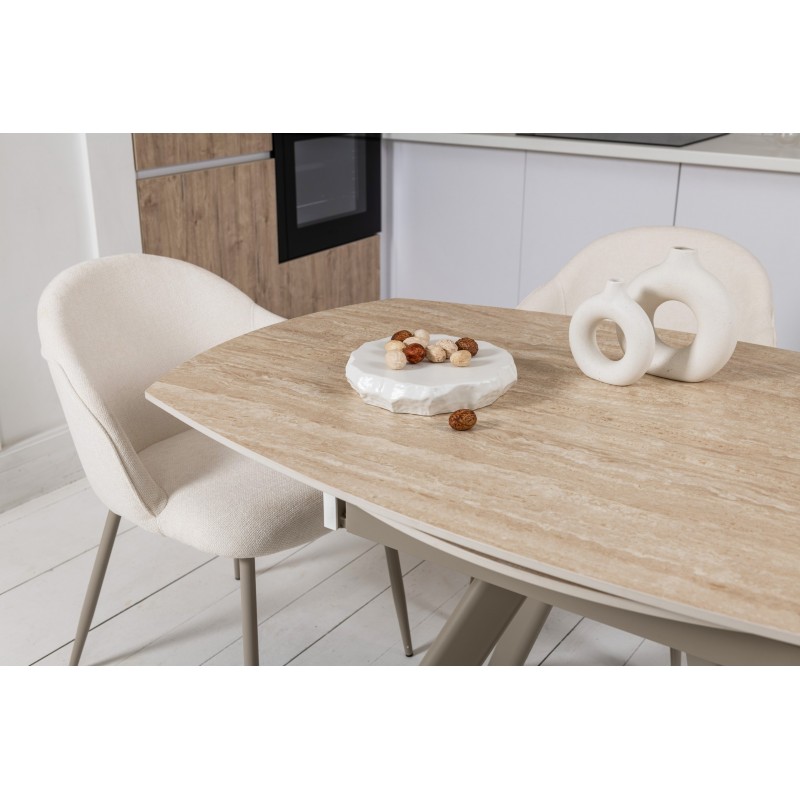 Керамічний стіл Сієна TML-1240 римський траветрін + капучино 
Vetro Mebel