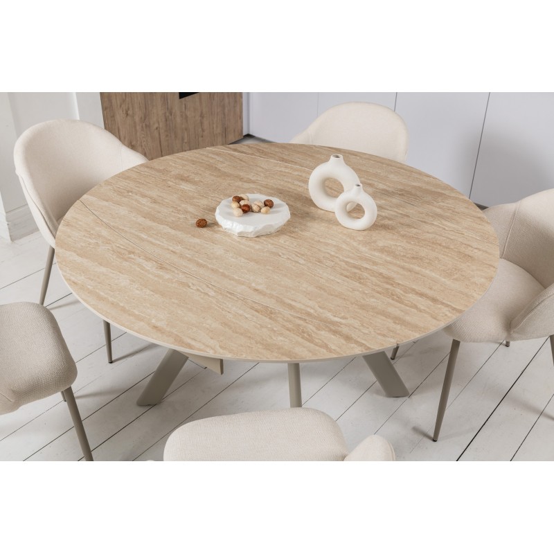 Керамічний стіл Сієна TML-1240 римський траветрін + капучино 
Vetro Mebel