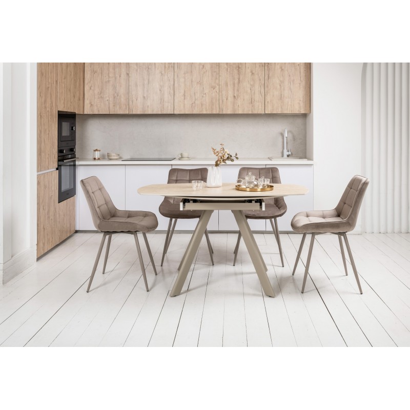 Керамічний стіл Сієна TML-1240 римський траветрін + капучино 
Vetro Mebel