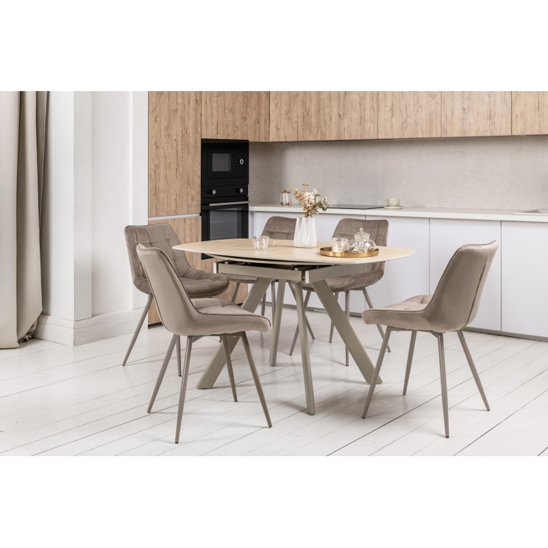 Керамічний стіл Сієна TML-1240 римський траветрін + капучино 
Vetro Mebel