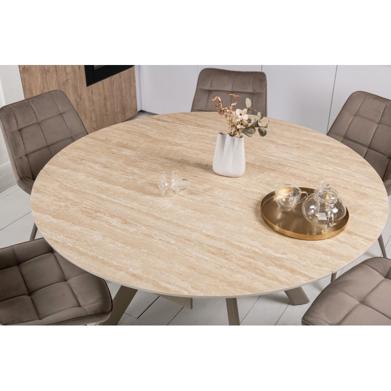 Керамічний стіл Сієна TML-1240 римський траветрін + капучино 
Vetro Mebel