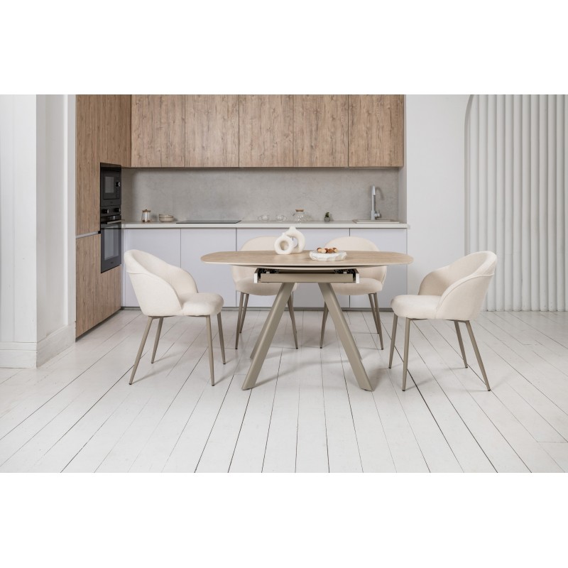 Керамічний стіл Сієна TML-1240 римський траветрін + капучино 
Vetro Mebel