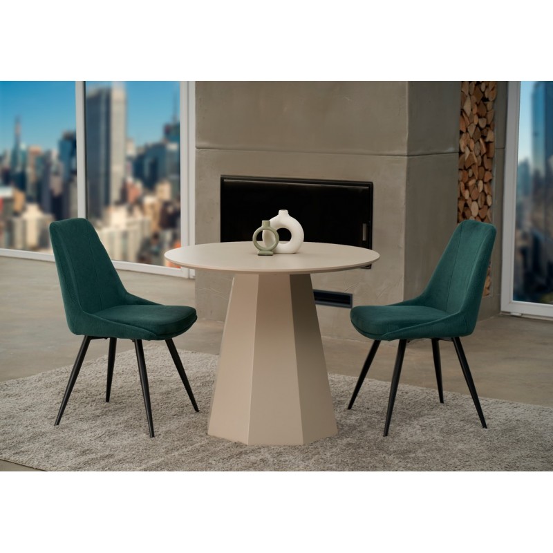 Стіл круглий поліуретановий МДФ TМ-200-1 теплий пісок 
Vetro Mebel