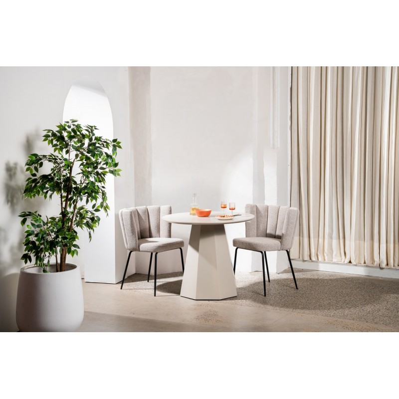 Стіл круглий поліуретановий МДФ TМ-200-1 теплий пісок 
Vetro Mebel