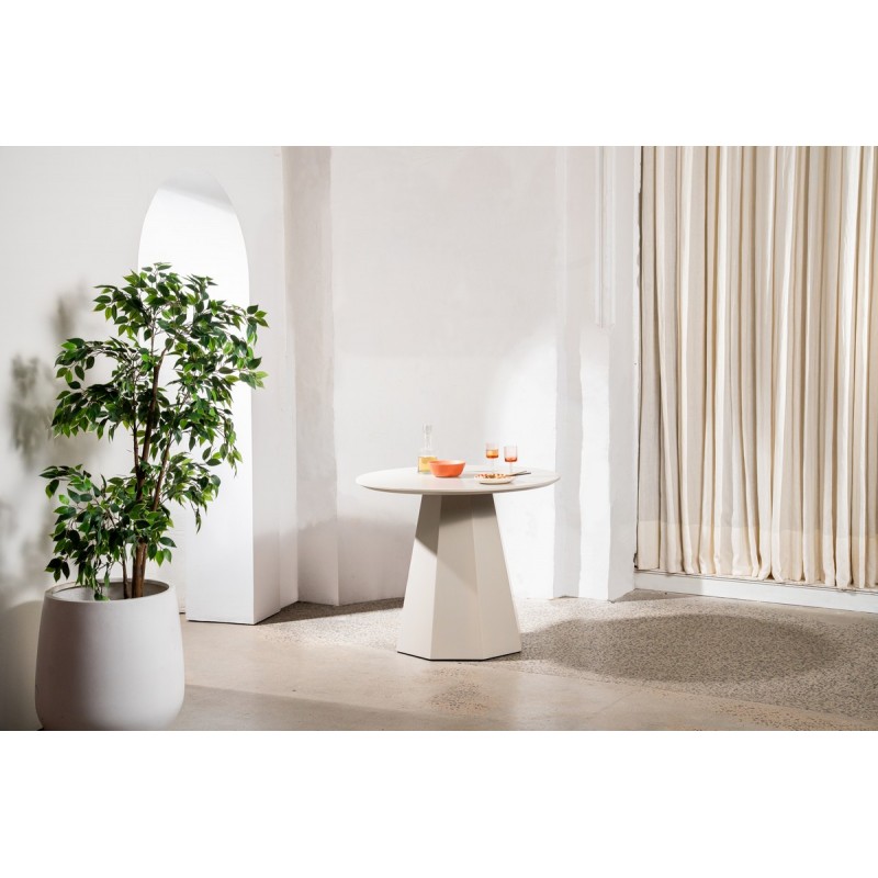 Стіл круглий поліуретановий МДФ TМ-200-1 теплий пісок 
Vetro Mebel