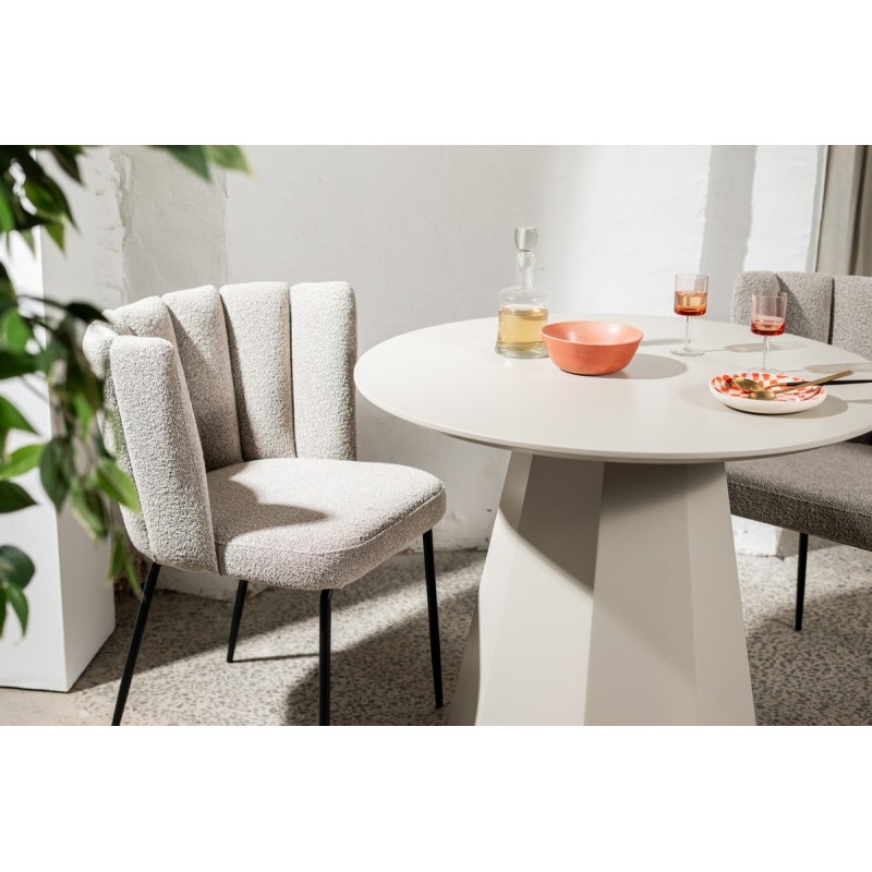 Стіл круглий поліуретановий МДФ TМ-200-1 теплий пісок 
Vetro Mebel