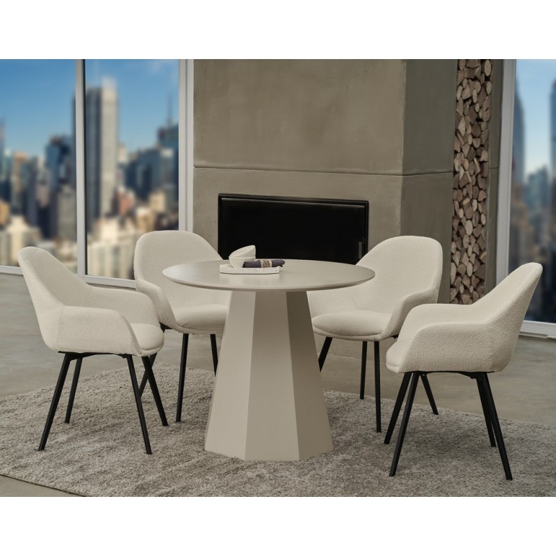 Стіл круглий поліуретановий МДФ TМ-200-1 теплий пісок 
Vetro Mebel