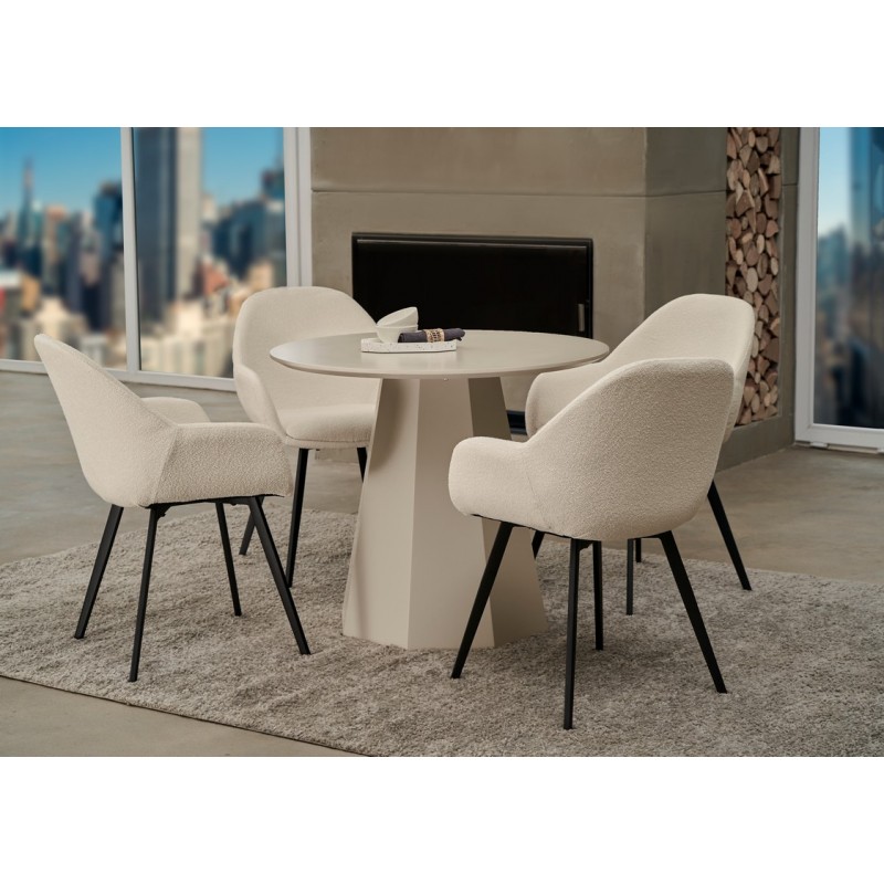 Стіл круглий поліуретановий МДФ TМ-200-1 теплий пісок 
Vetro Mebel