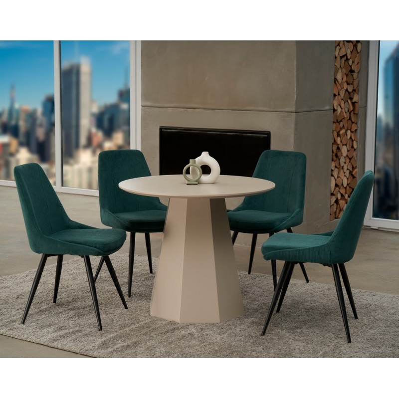 Стіл круглий поліуретановий МДФ TМ-200-1 теплий пісок 
Vetro Mebel