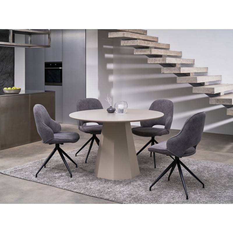 Стіл круглий поліуретановий МДФ TМ-200 теплий пісок 
Vetro Mebel