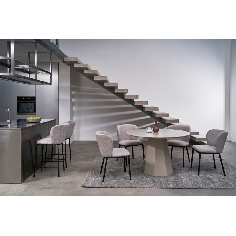 Стіл круглий поліуретановий МДФ TМ-200 теплий пісок 
Vetro Mebel