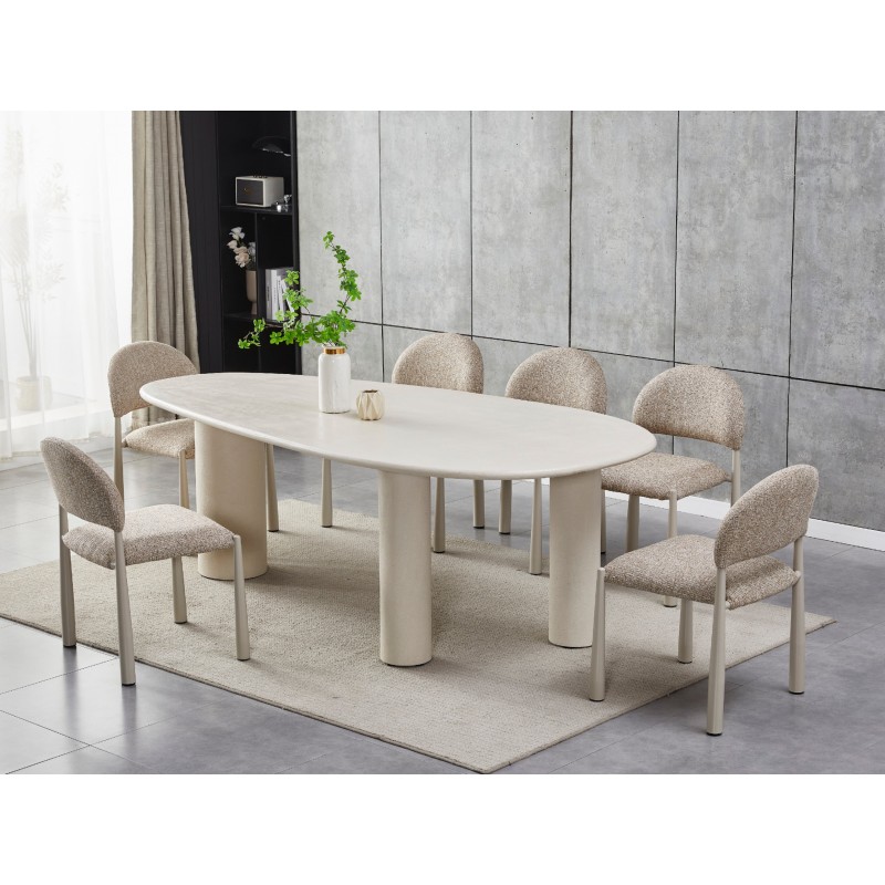 Стіл МДФ з матовим мікроцементним покриттям Бастіано TМ-225 бетон 
Vetro Mebel