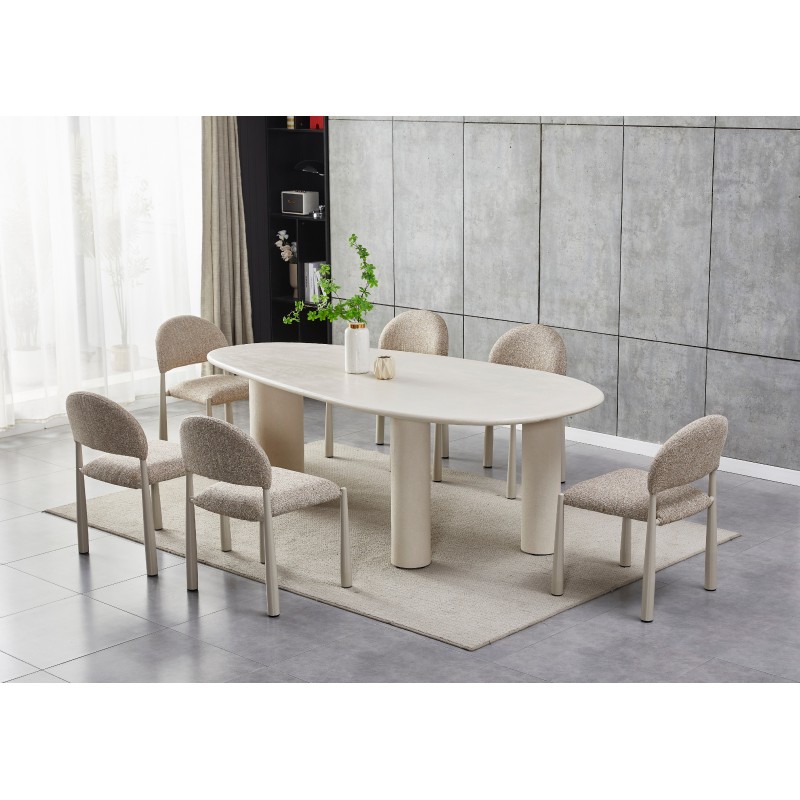 Стіл МДФ з матовим мікроцементним покриттям Бастіано TМ-225 бетон 
Vetro Mebel