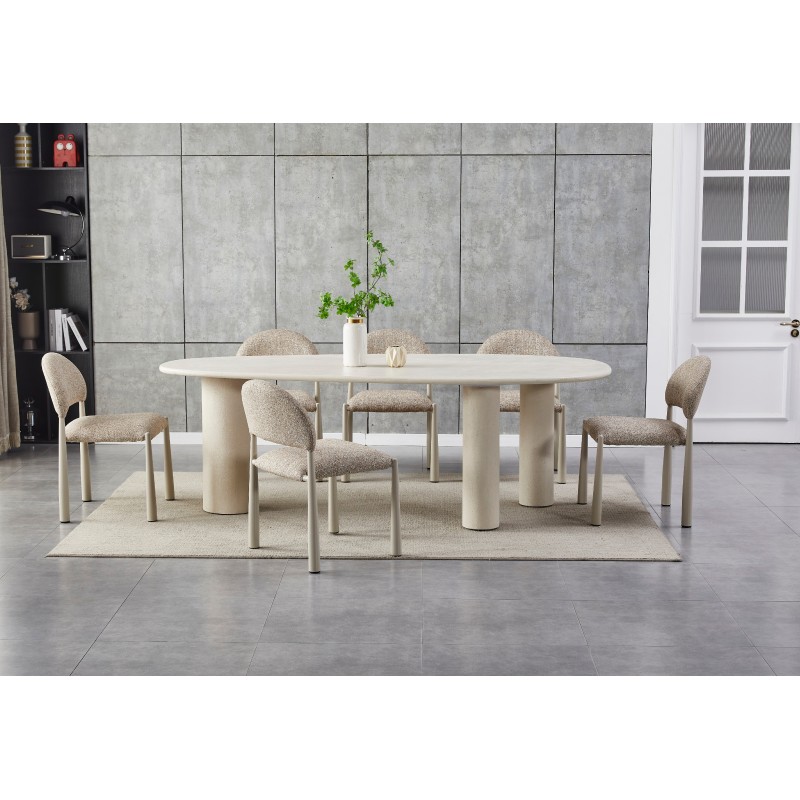 Стіл МДФ з матовим мікроцементним покриттям Бастіано TМ-225 бетон 
Vetro Mebel